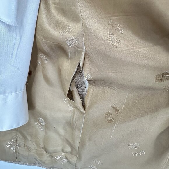 vintage 70s DAKS LONDON jacket blazer sport coat patch pockets retro beige 40L - Picture 9 of 11